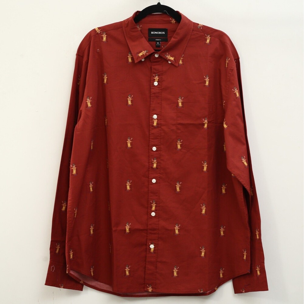 Bonobos Long Sleeves Collared Buttondown Men's Shirt Standard Fit XXL 287039